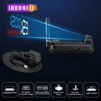 obdhud c500 mirror hud car head up display speed projector security alarm water temp speedometer obd2 system auto accessories