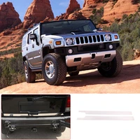 stainless steel silver for hummer h2 2003 2009 car rear bumper tailgate lower decorative plate trims strips stickers accessories