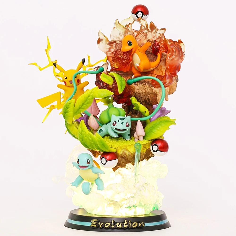 

25 см покемон кавайный Пикачу чармандер Бульбазавр Сквиртл Эволюционная группа цельный коллекционный режим кукла аниме фигурка Рождество