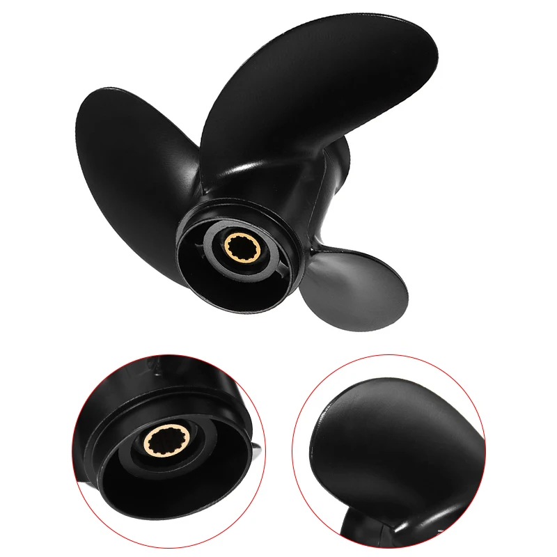 

8-9.8HP 3-Blades 12-Spline Tooth Aluminum Alloy Marine Outboard Propeller For Tohatsu For Nissan/Mercury 8.5 x 7.5 3B2-64515-0