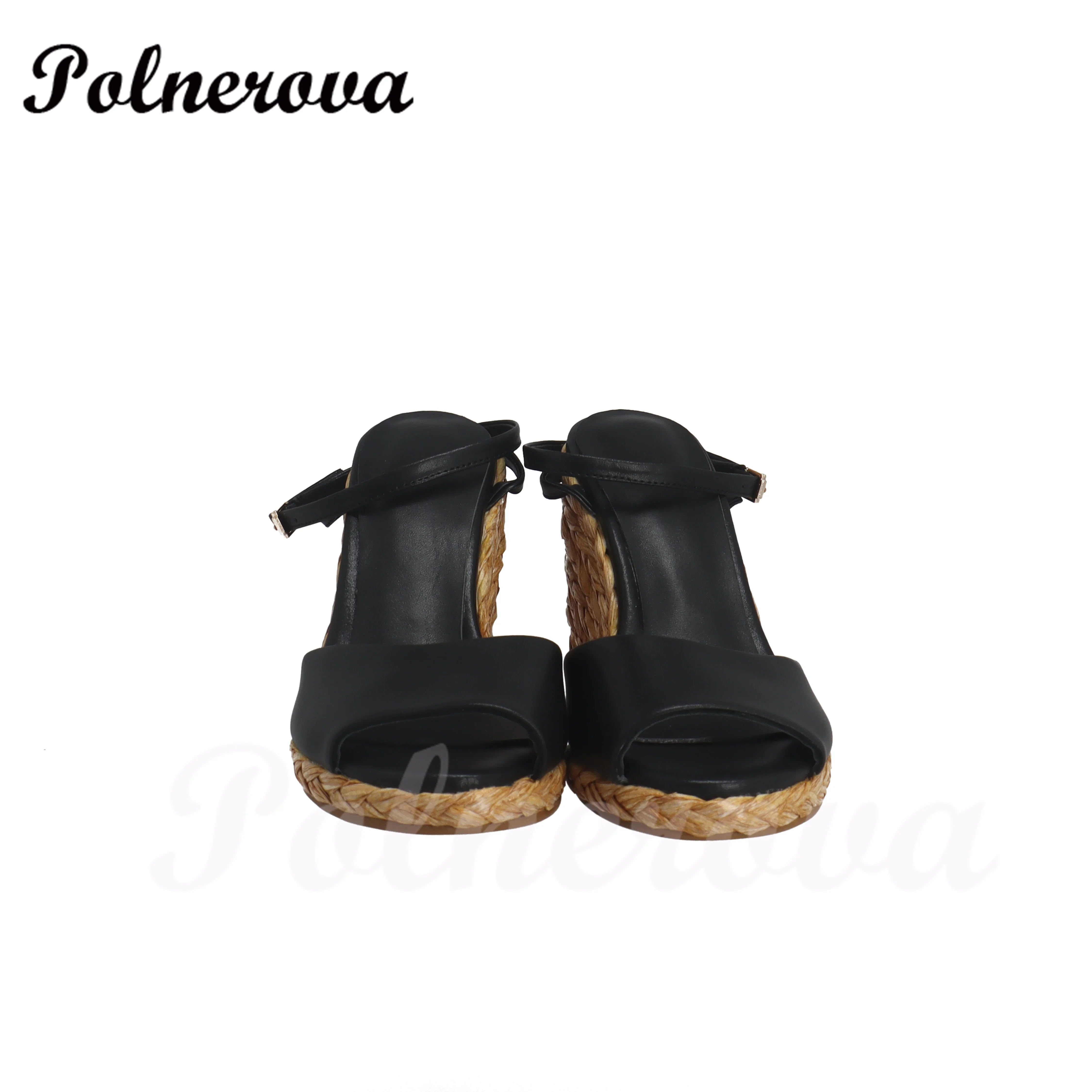 Сандалии женские из натуральной кожи эспадрильи на танкетке элегантные