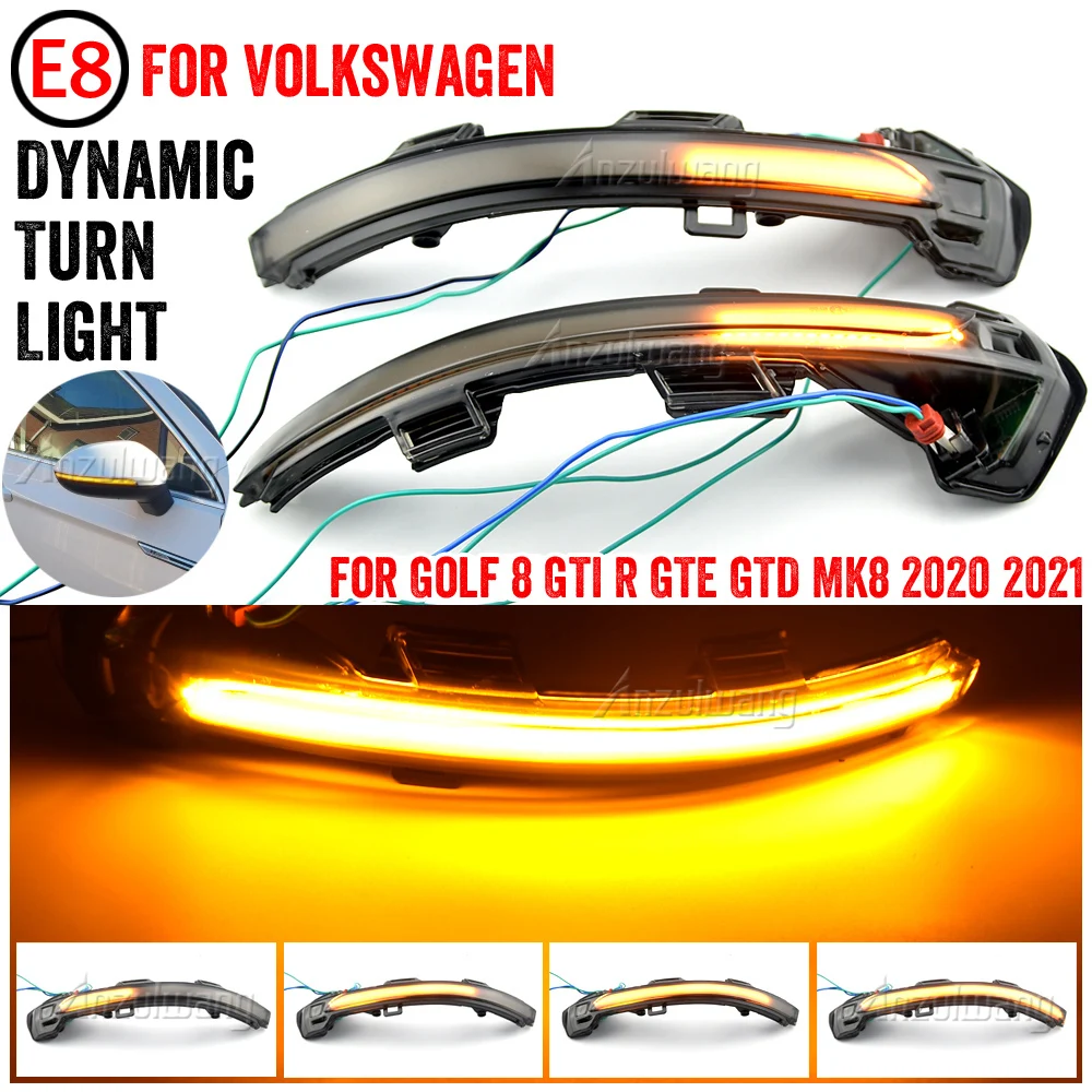 

2pcs Dynamic Blinker For VW Golf MK8 VIII GTI R 8 GTD GTE LED Turn Signal Light Mirror Indicator Sequential 2020 2021 2022 Arrow