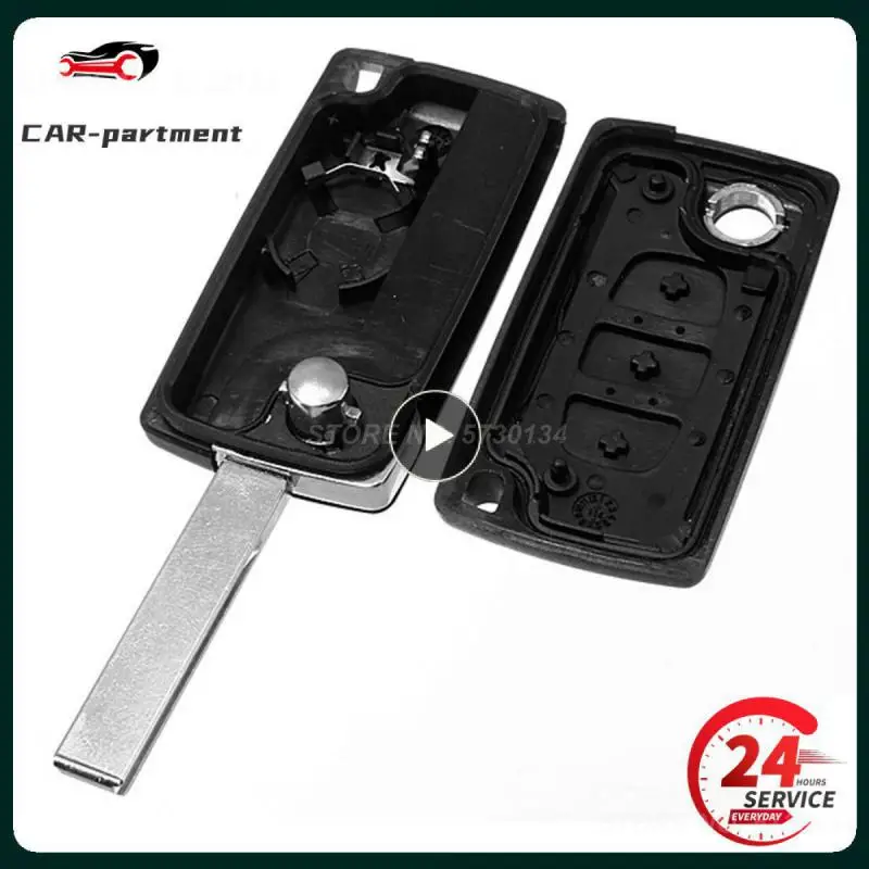 

1~7PCS 3 Button Flip Folding Remote Key Fob Case For Citroen C2 C3 C4 C5 C6 Picasso Key Protective Cover With Battery Holder