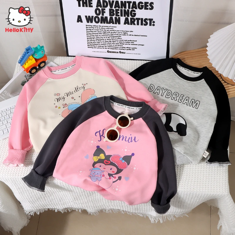 

Anime Sanrio Kuromi My Melody Children Sweatshirt Autumn Cartoon Casual Fashion Warm Pullover Boys Girls Sweatshirt Baby Clothes