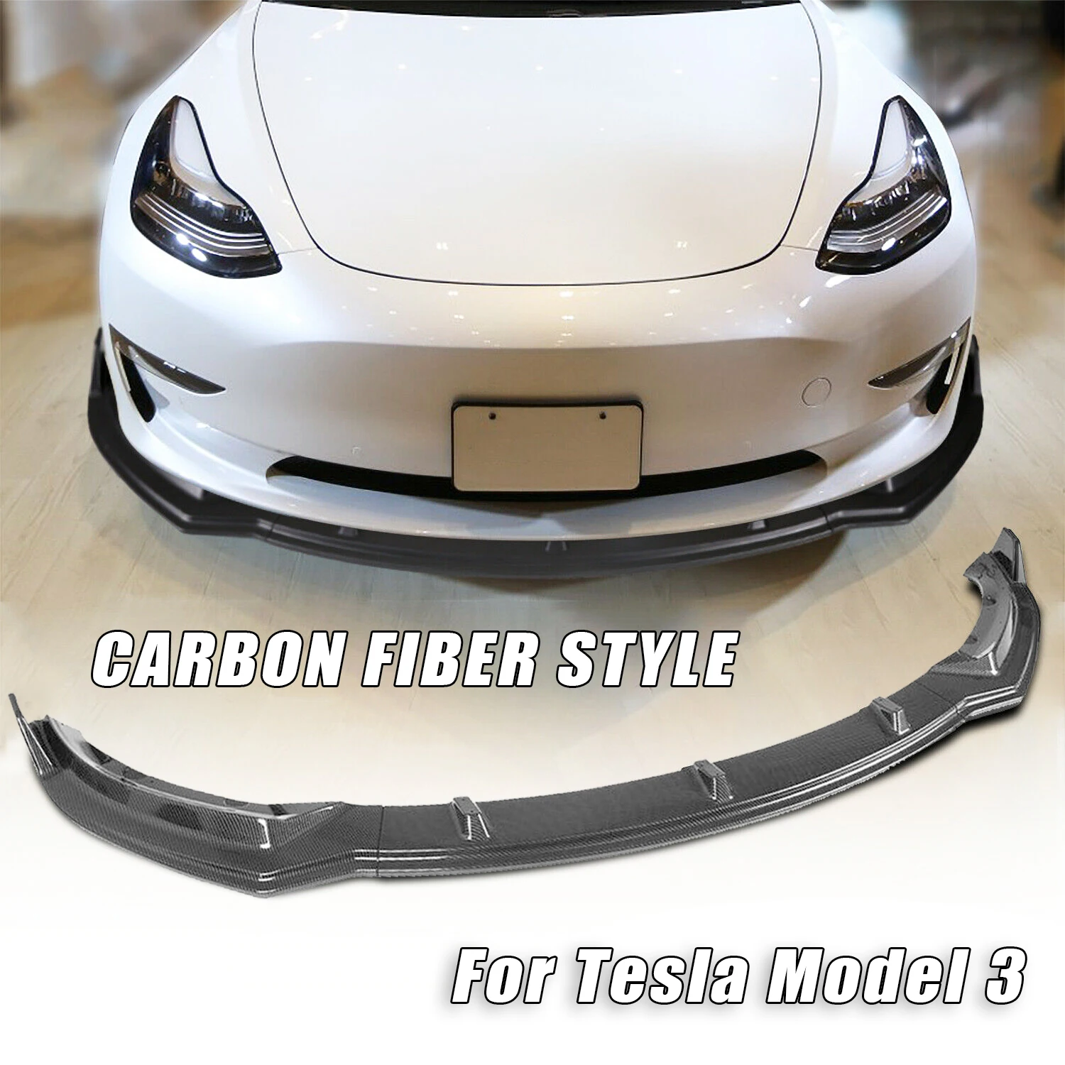 Для Tesla Model 3 2017 2018 2019 2020 2021 2022 2023 Седан 4-дверный передний бампер спойлер лезвие