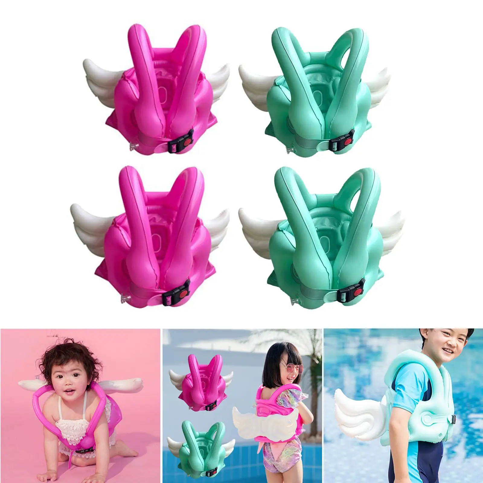 

Deluxe Kids Swimming Pool Floats Baby Life Vest Swim Ring Inflatable Buoyancy Aids Beach Pool Photograph Angle Wing Swim Circle