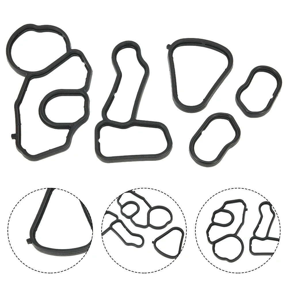 

For BMW F20 F21 F30 F31 F35 Gasket Seal 11427625484 11427625485 11427625486 11427625487 5pcs/set Black Replacement
