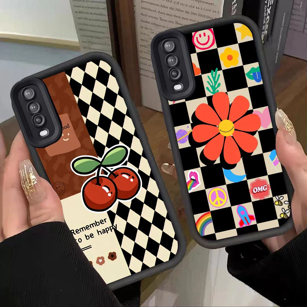 MK-2 Черно-белый клетчатый утолщенный противоударный чехол для VIVO Y52 Y53S Y20 Y20I Y20S Y20A