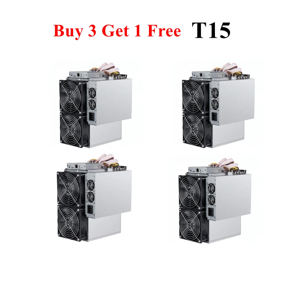 

Buy 3 Get 1 Free Bitmain Asic Miner Refurbish Antminer T15 BCH BTC Mining 23T 1541W With Power Supply Included