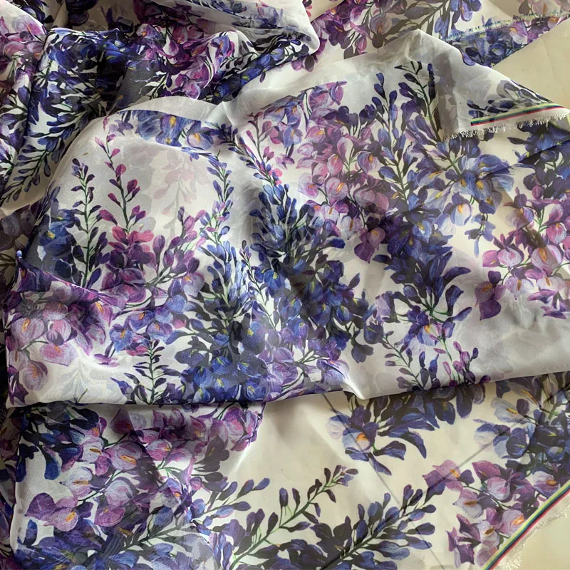 Европа и Америка тонкая шифоновая Ткань с цветочным принтом для женщин платье