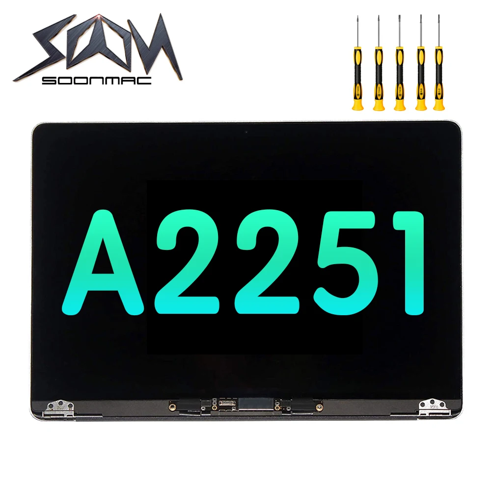 

Новый ЖК-дисплей A2251 для Macbook Pro 2020, 13 дюймов, полный комплект для замены, настоящий тон EMC 3348 Retina, серый, серебристый