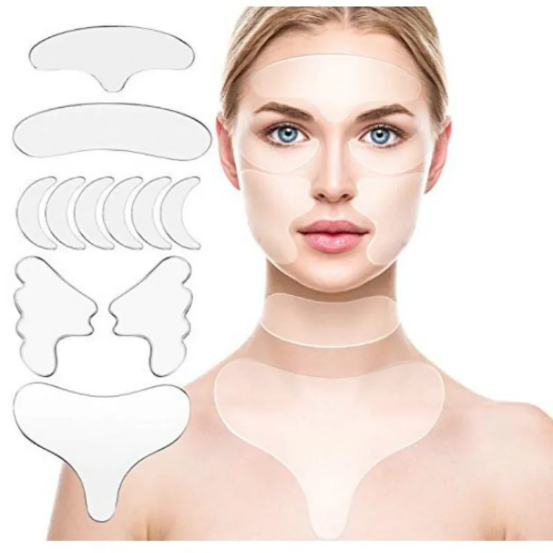 

11pcs Reusable Silicone Patches Anti Rimpel Pads Silicone Wrinkle Removal Sticker Face Forehead Neck Eye Sticker Skin Care Patch