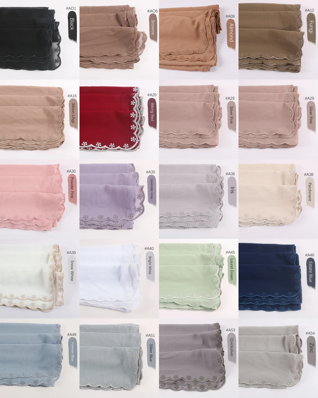 Musilm Women Ladies Premium Heavy Chiffon Bawal Sulam Muslim Embroidery Malaysia Hijab Women's Shawl Sulam