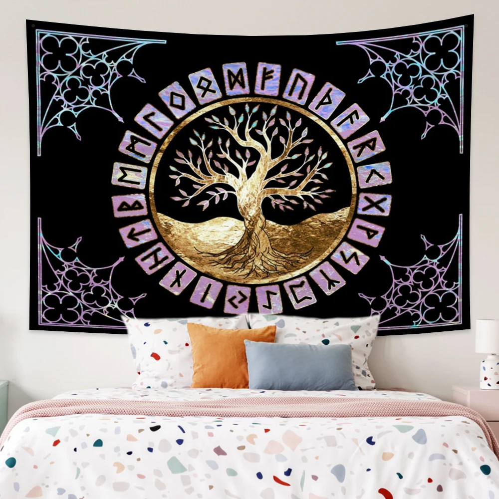 

Trippy Psychedelic Tree of Life Tapestry Wall Hanging Kawaii Room Decor Aesthetic Large Mandala Witchcraft Boho Tapestries