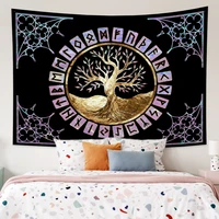 trippy psychedelic tree of life tapestry wall hanging kawaii room decor aesthetic large mandala witchcraft boho tapestries