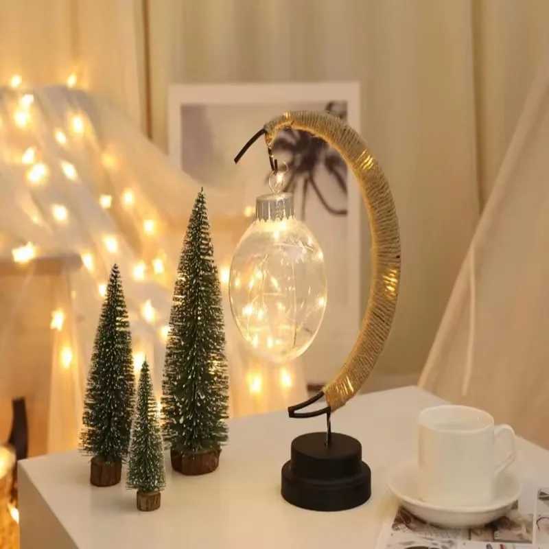 Лидер продаж стильная пеньковая веревка в виде луны и звезд светодиодный ночник