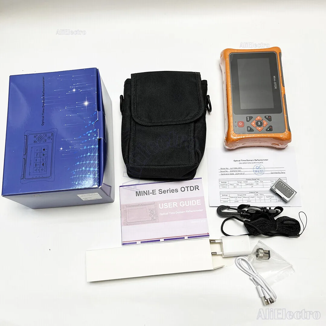 Мини-рефлектометр OTDR с оптическим кабелем OPM OLS VFL тестер сенсорным экраном 1550 нм