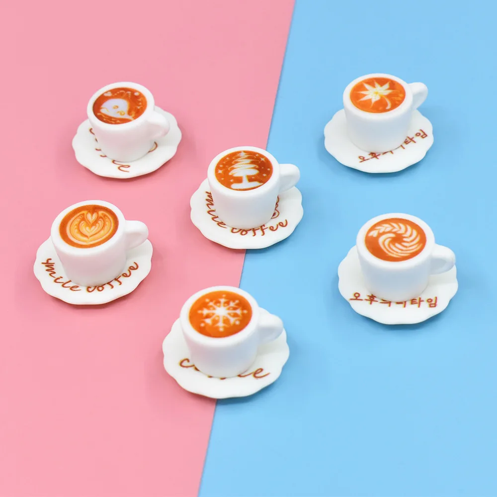 

10 Pcs Creative Simulation Mini 3D Latte Coffee Cup Micro Landscape Decoration DIY Handmade Accessories Jewelry Pendant