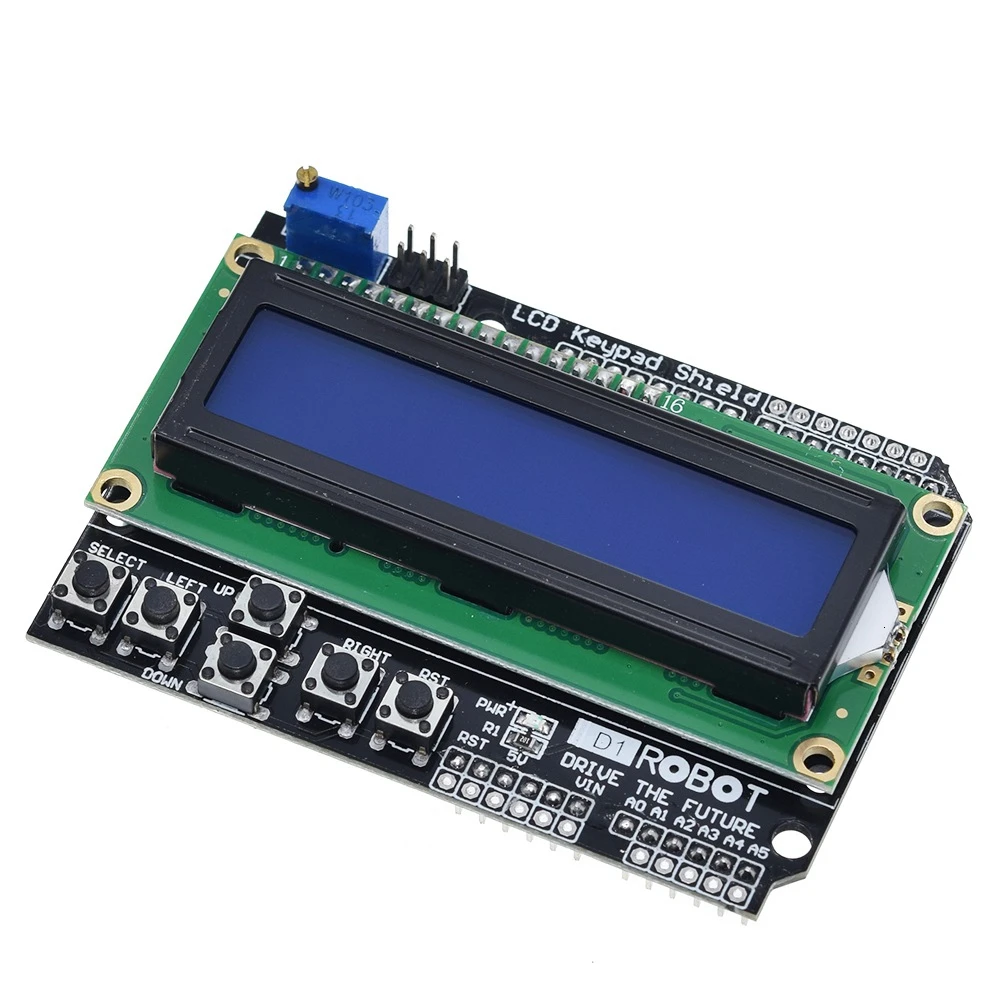 Фото TZT 1/3 шт. ЖК-клавиатура Shield LCD1602 ЖК-дисплей 1602 модульный дисплей для Arduino ATMEGA328 ATMEGA2560 raspberry pi UNO синий экран №5