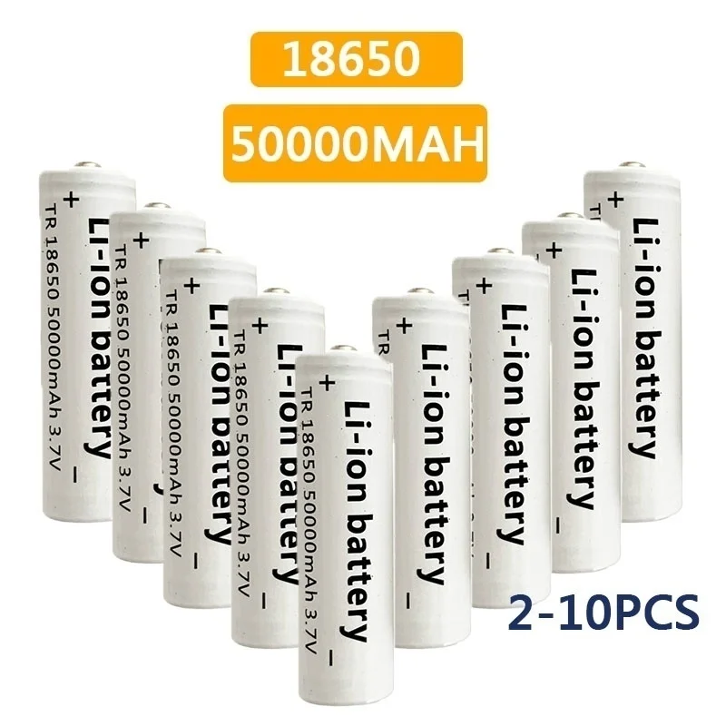 

Литий-ионный аккумулятор 18650 50000 мАч 3,7 в, перезаряжаемая аккумуляторная батарея для внутреннего светодиодного калибра, высокое качество дл...