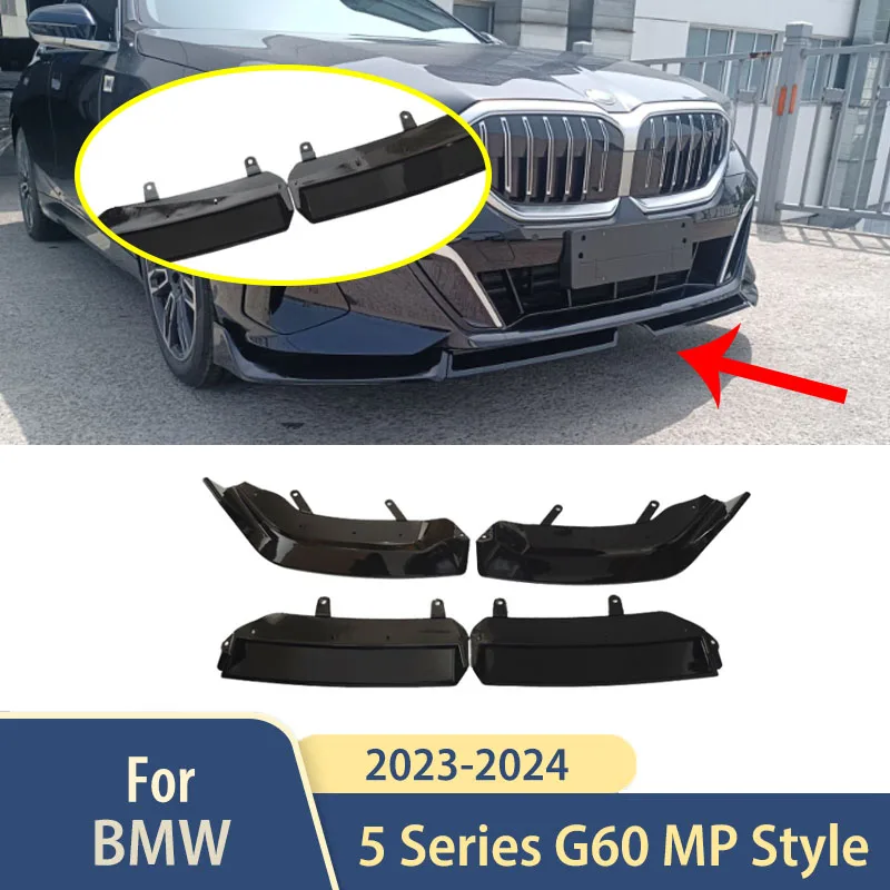 Фото MP Стиль 2023–2024 для BMW 5 серии G60, передний бампер, спойлер, аксессуары, автомобильный внешний сплиттер, диффузор, комплекты кузова для тюнинга №1