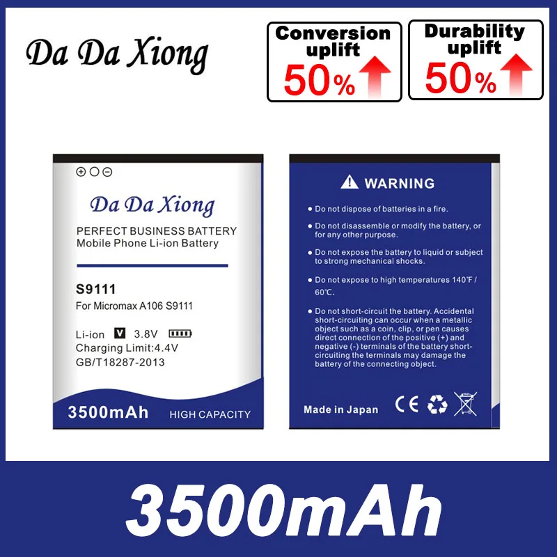 

DaDaXiong 3500mAh Micromax A106 Аккумулятор для S9111 Bateria