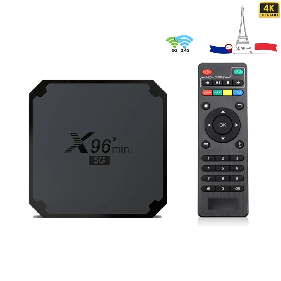 

New` New X96 Mini Iptv Android TV Box 9.0 S905w4 5G 2G 16G 4k M3u Smart Ip Tv Set Top Box Neo Tv Francais Ship From France