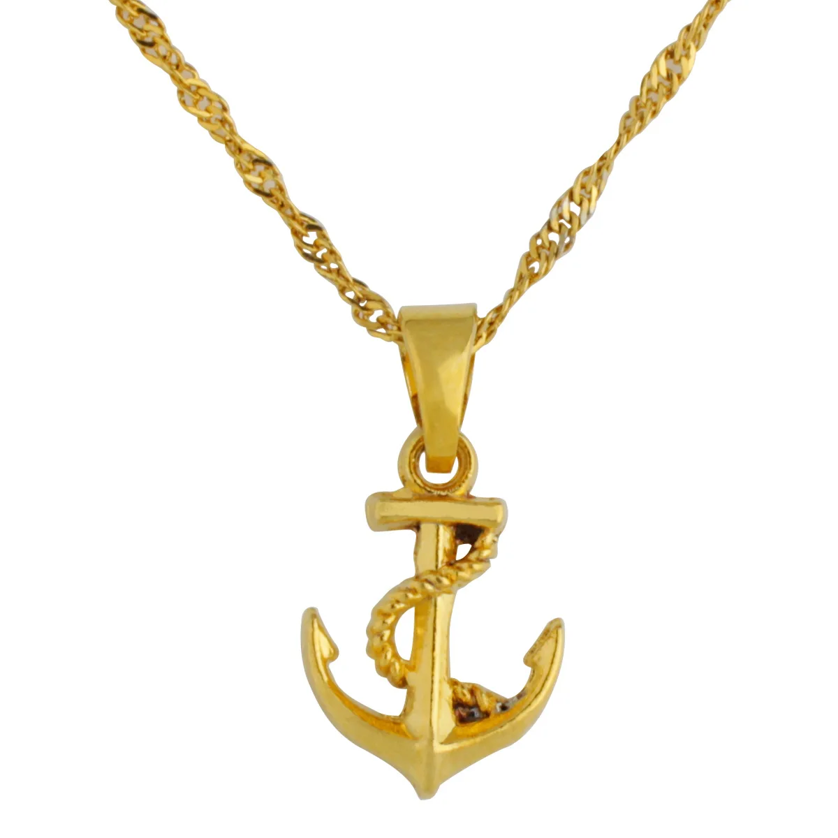 

Small Anchor Pendant Chain for Women Men 18k Gold Color Fashion Hip Hop Jewelry Gift