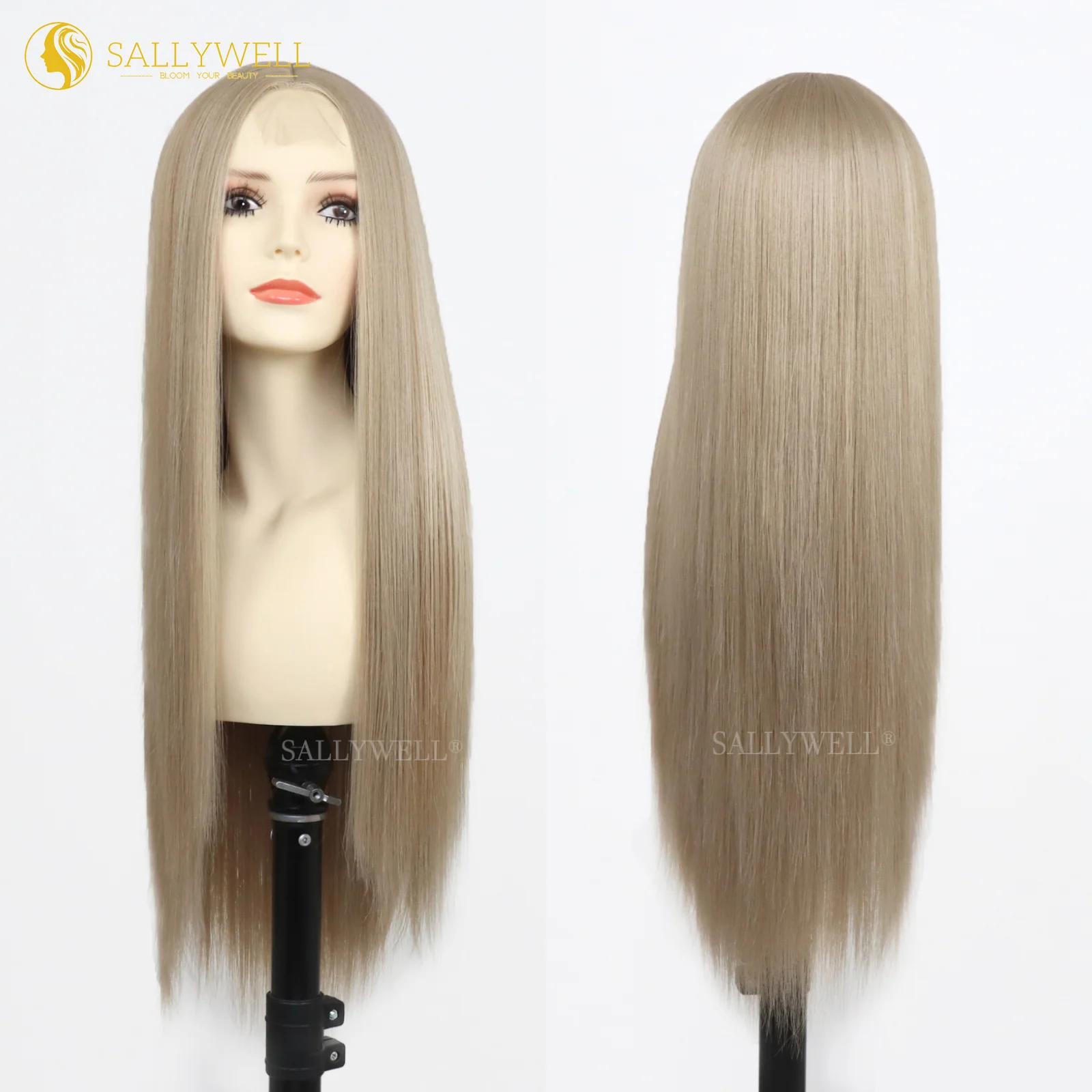 Ash Blonde Hair Long Straight Synthetic Wigs for Fashion Women Heat Resistant Synthetic Wigs Free Wig Cap 22 InchesBlonde wig Fo Ash Blonde Hair Long Straight Synthetic Wigs for Fashion Women Heat Resistant Synthetic Wigs Free Wig Cap 22 InchesBlonde wig Fo