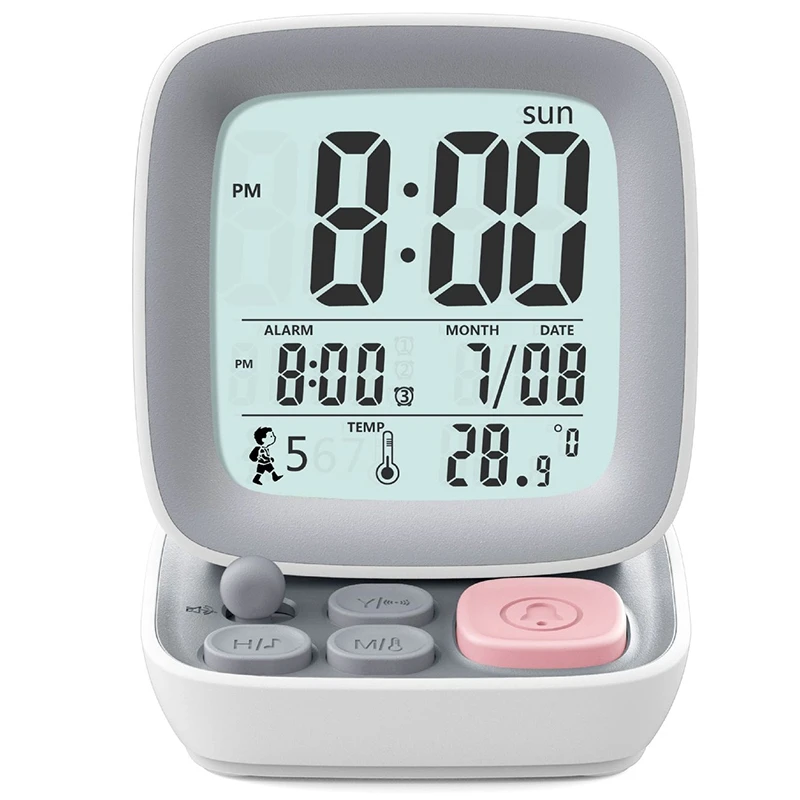 

Цифровой будильник со светодиодной подсветкой, домашние прикроватные часы в стиле ретро, маленькие настольные часы для компьютера, музыкал...