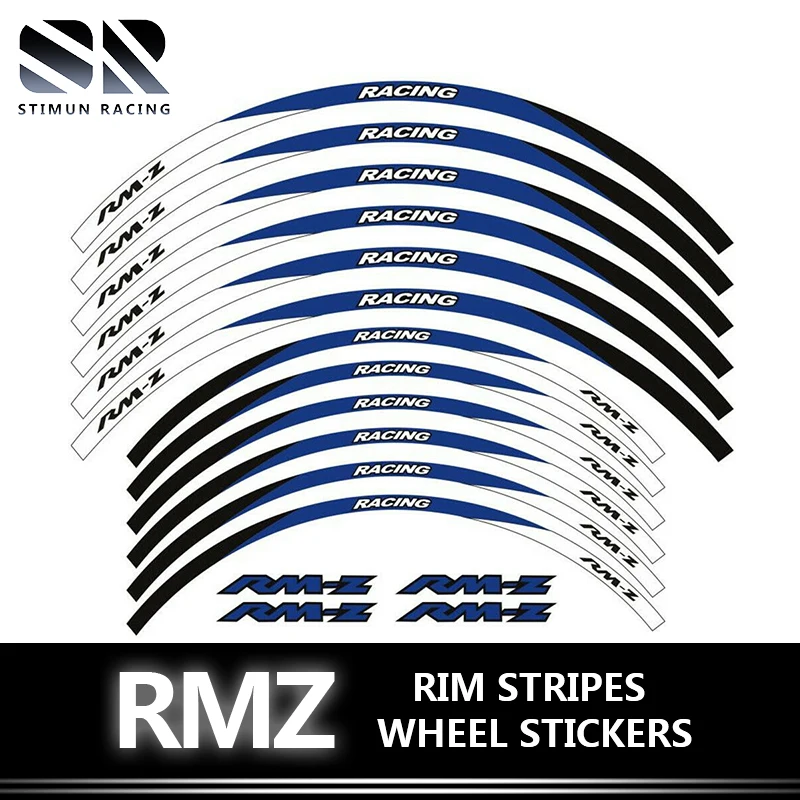

FOR SUZUKI RMZ 250 2004-2022 "21 "19 RIM WHEEL STRIPES STICKERS REFLECTION