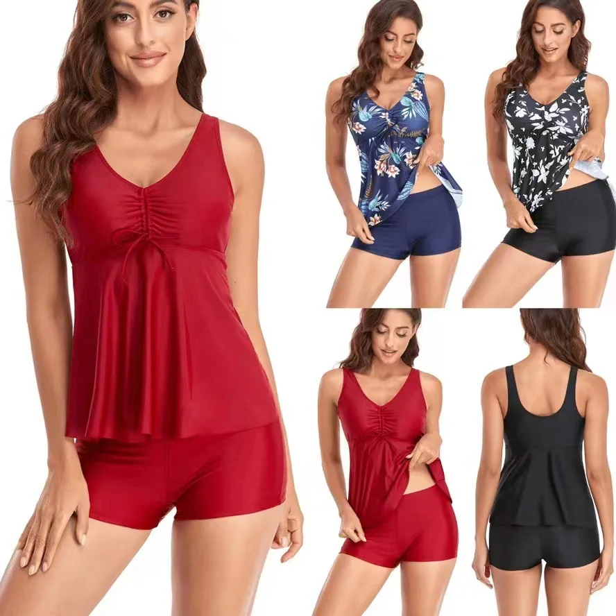 

Women's Swimwear Tankini swimsuit short pants split bathing suit