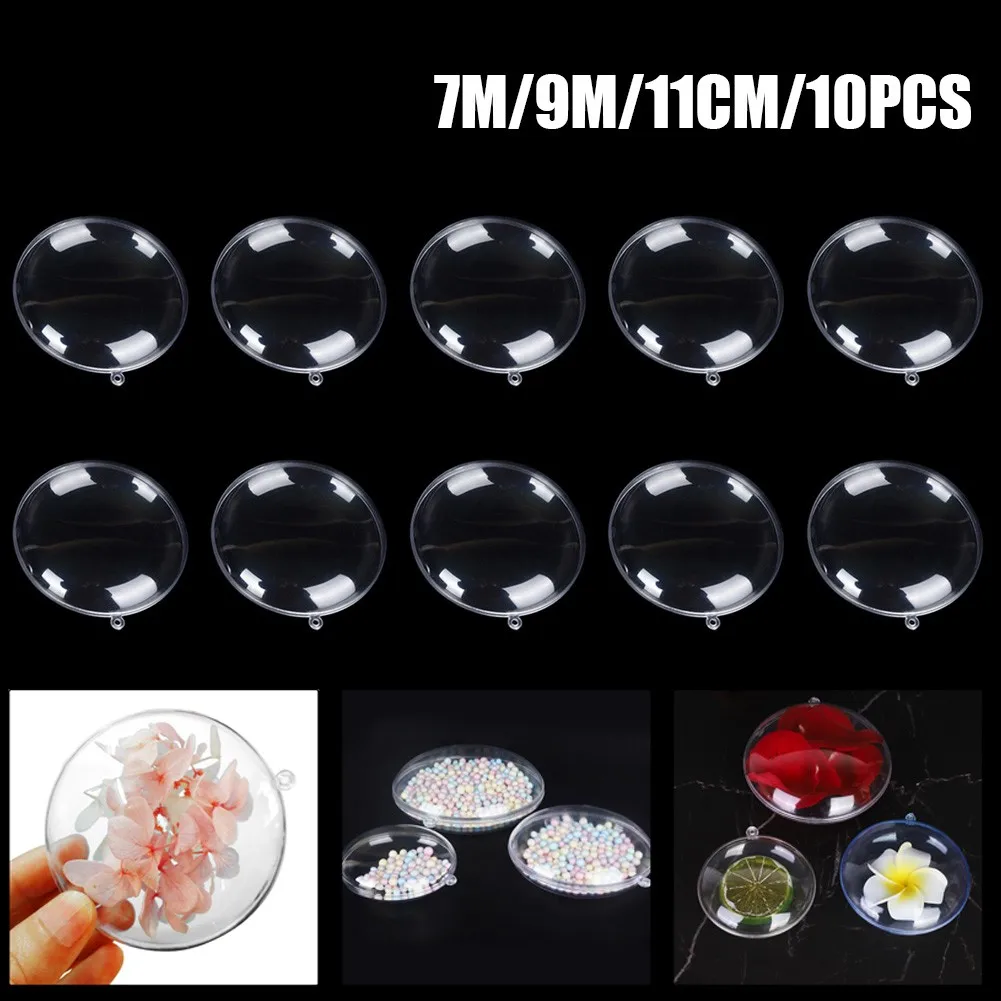 10pcs Plastic Clear Flat Ball Home Decor Wedding Candys Christmas Gifts Box For DIY Photography Prop Ornament