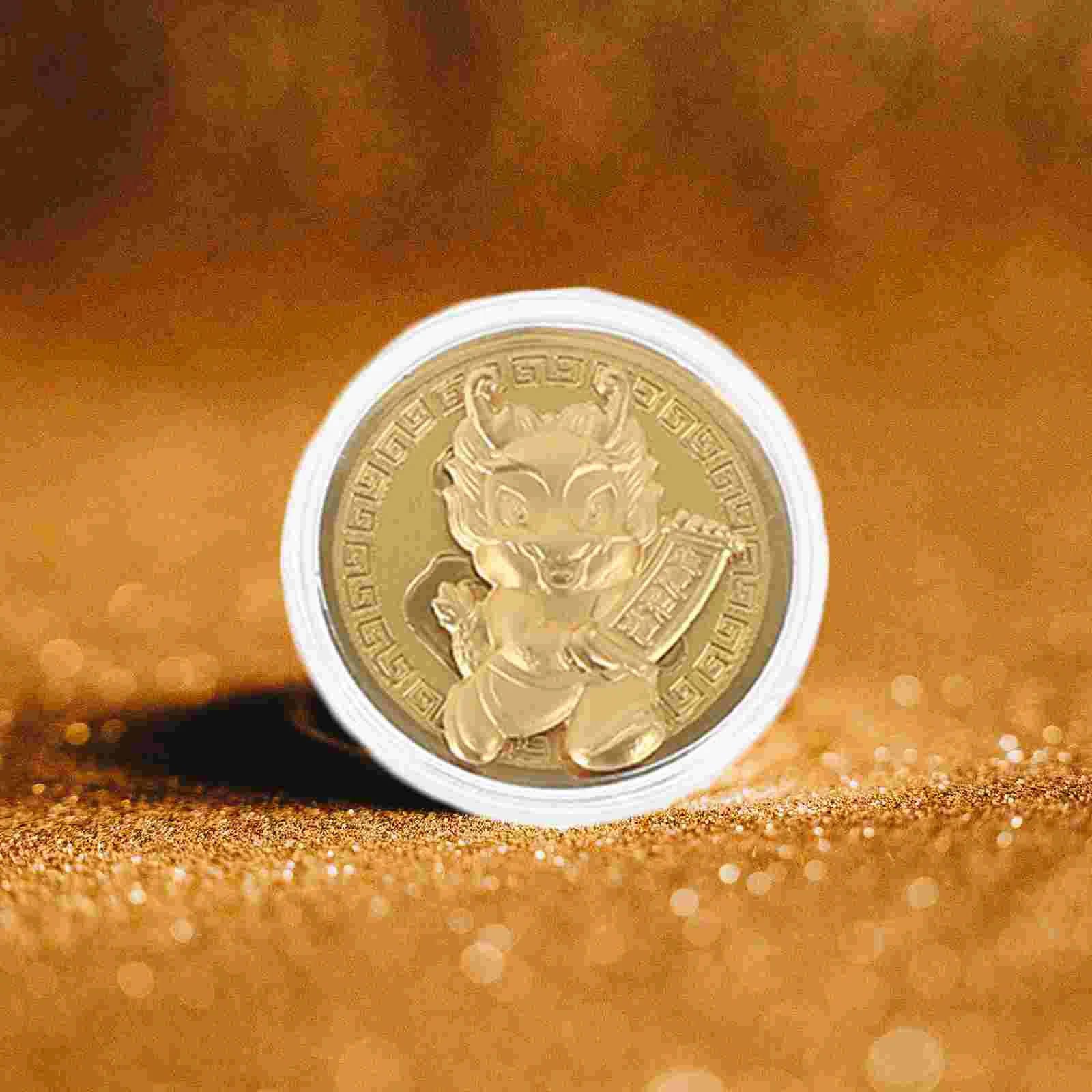 

10 шт., Пластиковые монеты с драконом