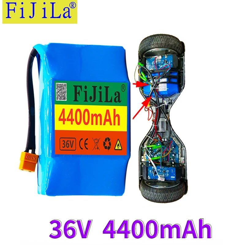 

New 36v lithium-ion rechargeable battery 4400 mAh 4.4AH battery pack for electric self-suction hoverboard unicycle