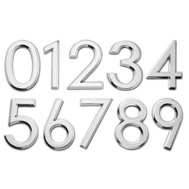 

Doorplate sign Silvr 3D ABS Electroplating DIY Door Office Warehouse Garden storeroom Restaurant Garage Home decoration number