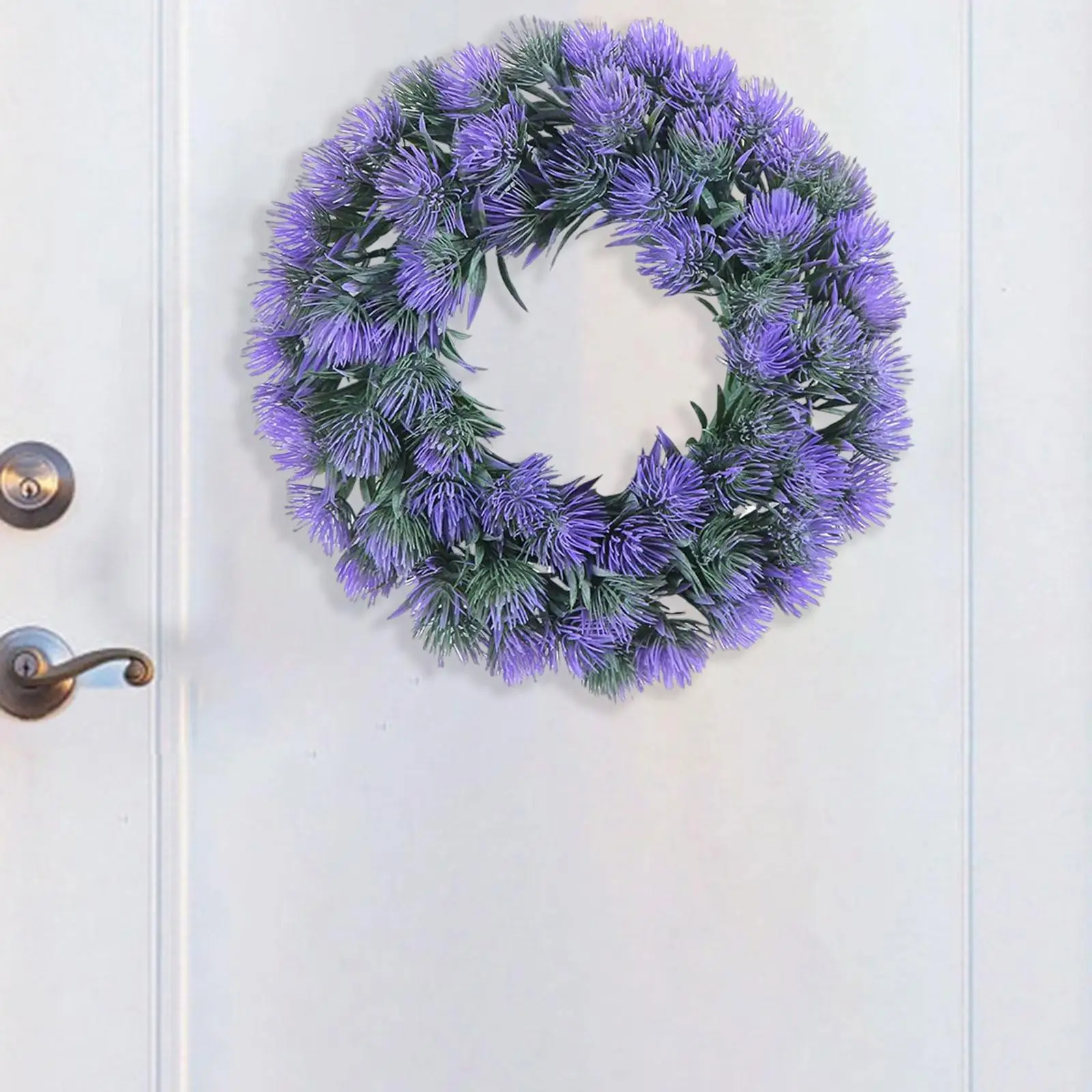 

Lavender Wreath Decorative Spring Door Wreath Hanging Green Leaves Garland for Home Garden Indoor Outdoor Decoration
