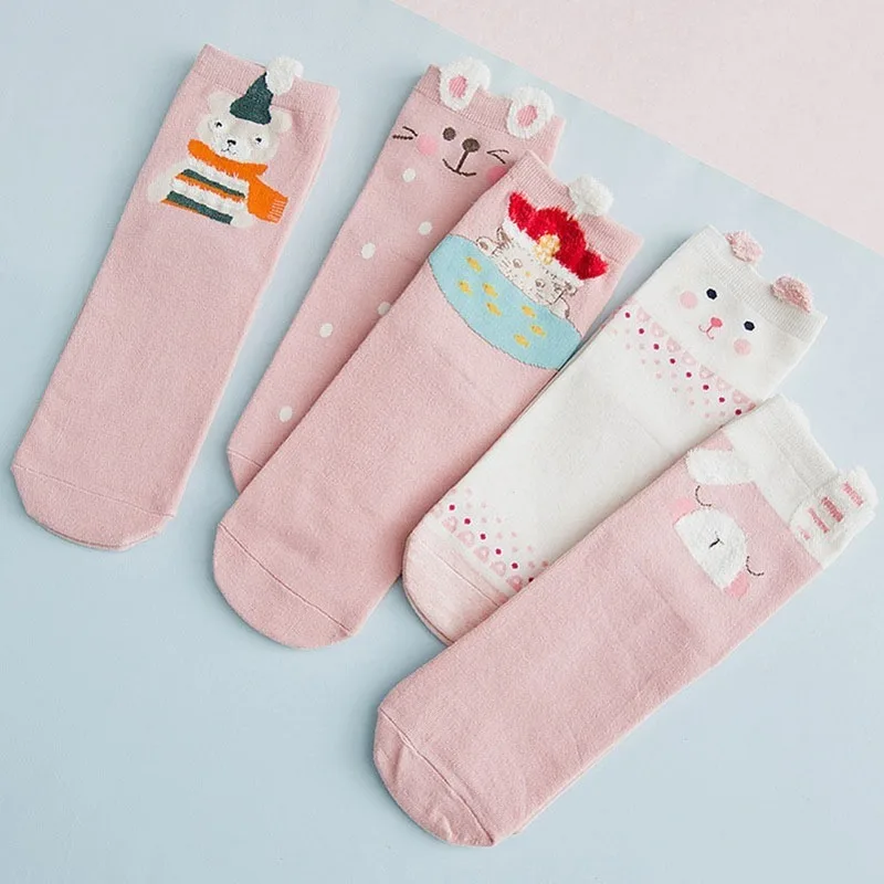 

1 Pairs Cute Animals Women's Cotton Socks Female Socks Meias 3D Sock Calcetines Mujer Autumn Winter Warm Socks Lady Girls Sokken