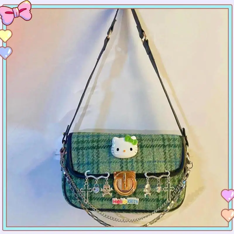 

Sanrio Hellokitty Cartoon Exquisite Women Bag Cute Kawaii Woman Anime Underarm Shoulder Bag High Face Value Cross Body Girl Bag