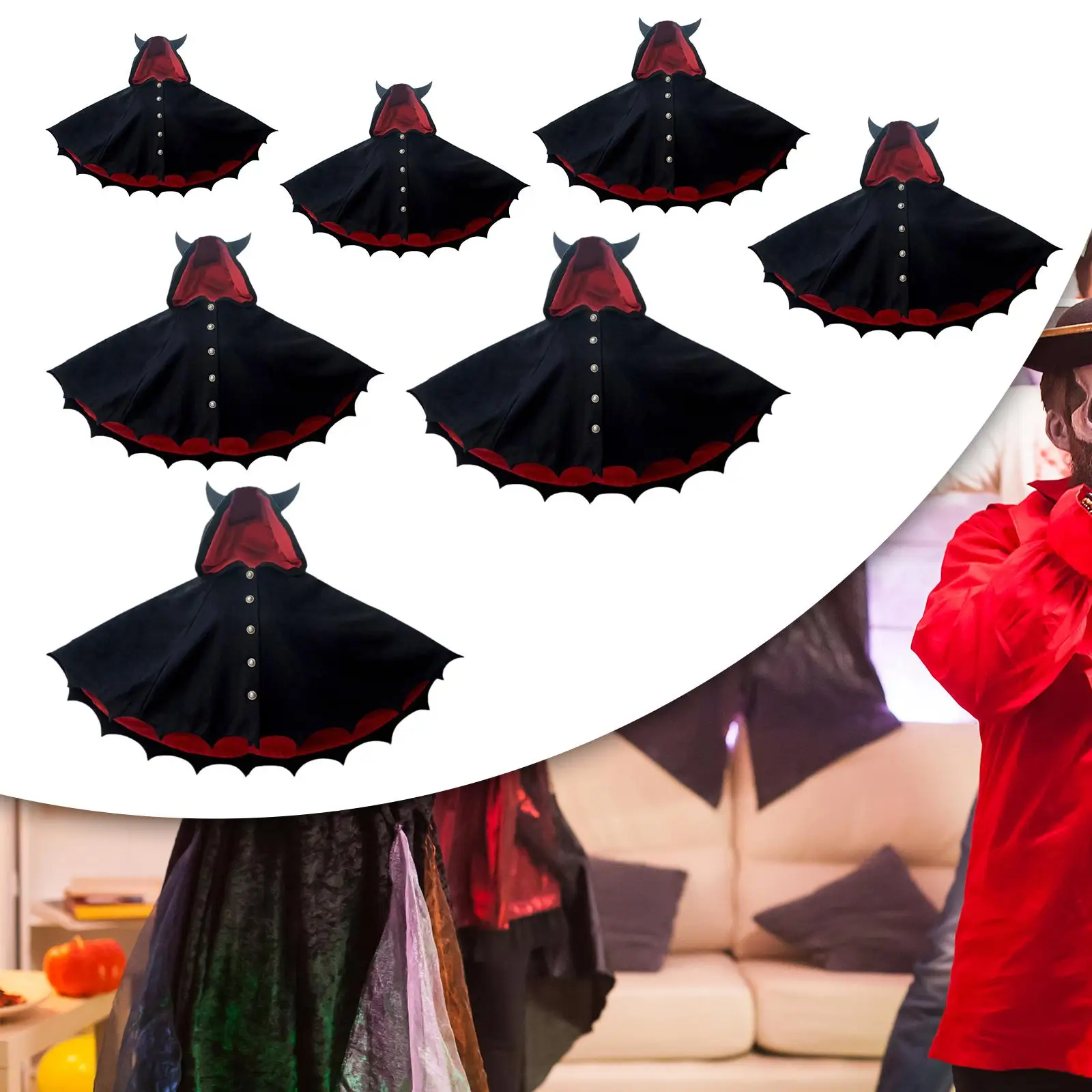 Накидка смерти на Хэллоуин с капюшоном средневековый мрачный капюшон наряды