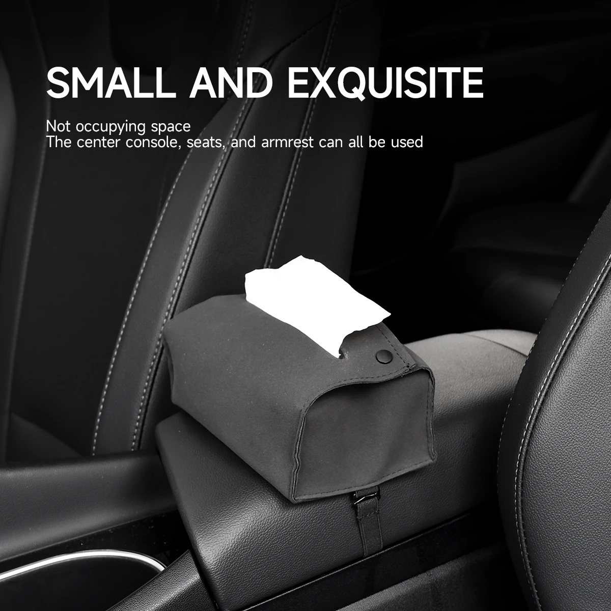 Кожаная черная салфетка для подлокотника центральной консоли