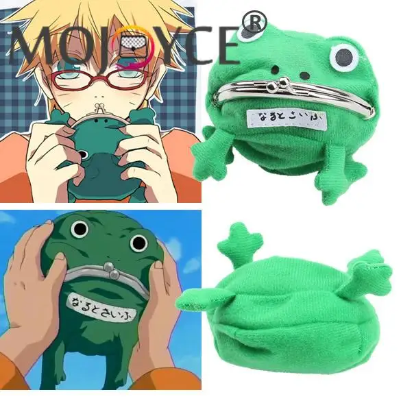 

Portable Cartoon Frog Shape Mini Coin Purse Casual All-match Fleece Key Holder Kids Wallet Green