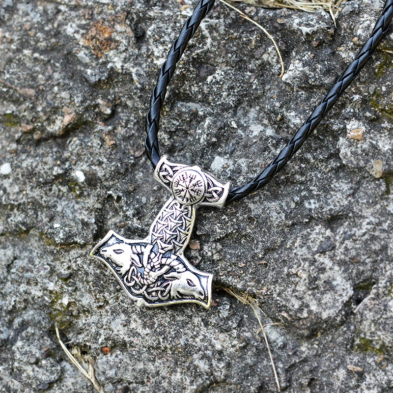 Ретро Тибетское Серебро Миф Викинг Мьельнир Амулет Тотем Молот Тора Кулон