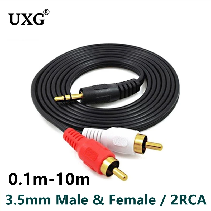 

0.1m 3.5mm To RCA Female Connector Jack Stereo Cable Y Plug To 2 RCA Male Female Adapter 3.5 Audio Aux Socket To Headphone Music