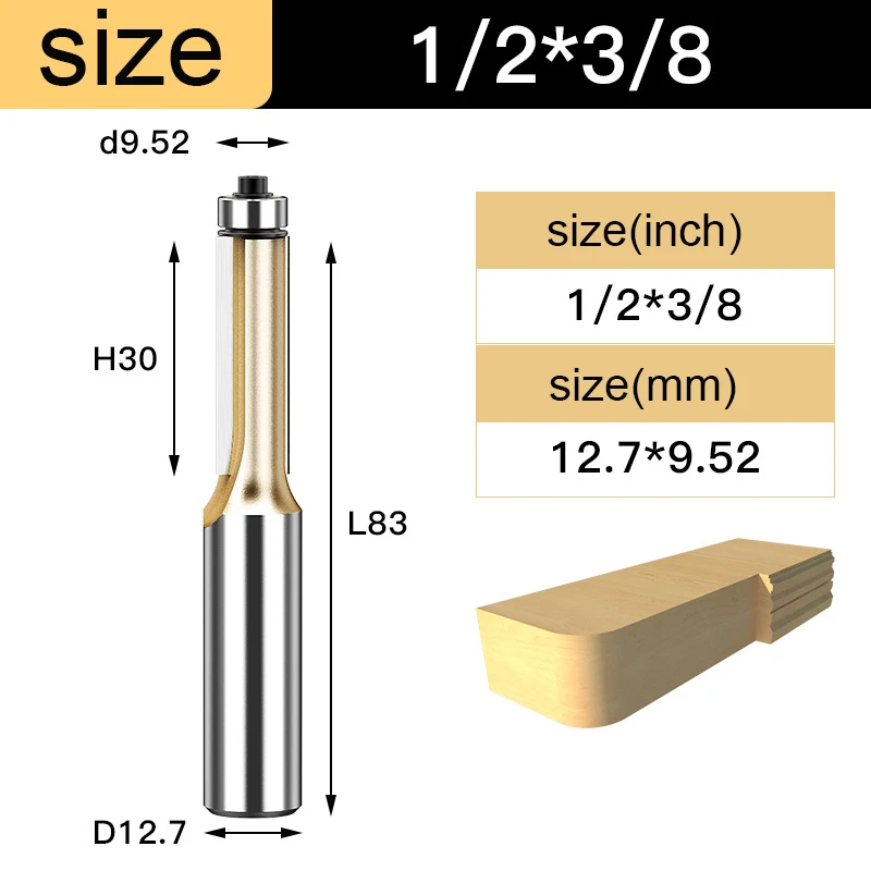 

Фрезы Tideway заподлицо 1/4'' 1/2" хвостовик
