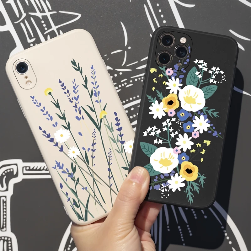 

Luxury Lavender Phone Case for iPhone 13 12 11 Pro XS Max 8 7 Plus X XR XS 13 12 Mini SE2 Case Soft Silicone Cover