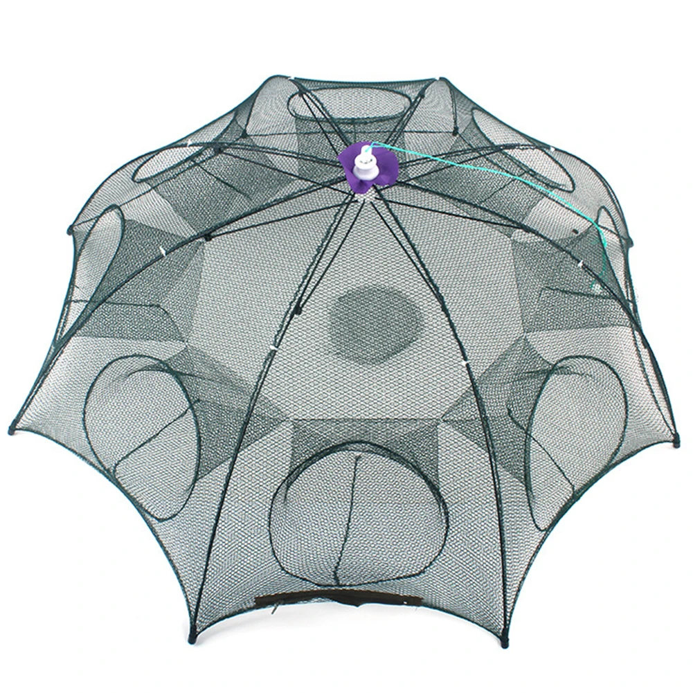 

8 Hole Foldable Fishing Net Cage Shrimp Cage Nylon Foldable Crab Fish Trap Cast Net Cast Hand Throwing Fishing Tools Pesca