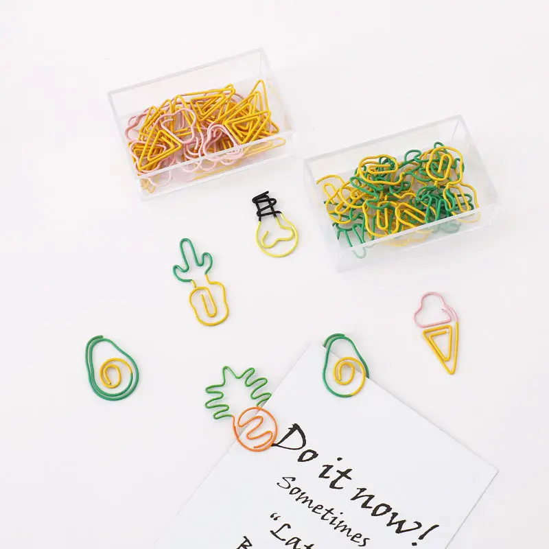 

Ou Rabbit 20 Pieces Boxed Two-Color Paper Clip Pineapple Cute Shape Paper Clip Bookmark Clip Paper Clip Paper Clip