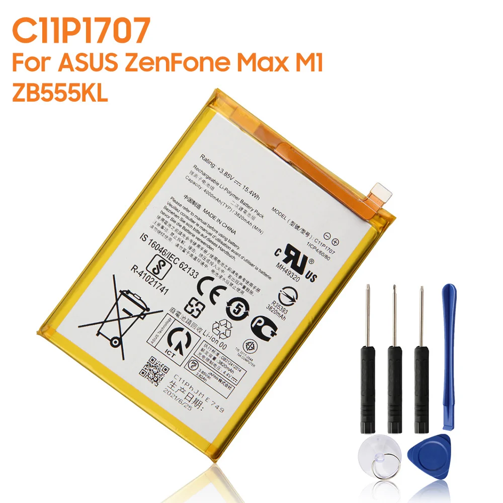 

Replacement Battery C11P1707 For ASUS ZenFone Max M1 5.5" ZB555KL Rechargeable Phone Battery 3820mAh
