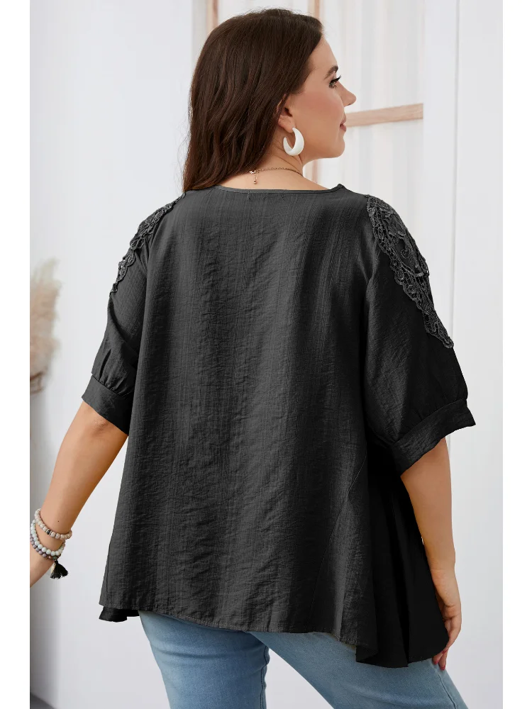 Irregular plus size MM loose solid color ladies T-shirt plus size women clothing  blusas mujer